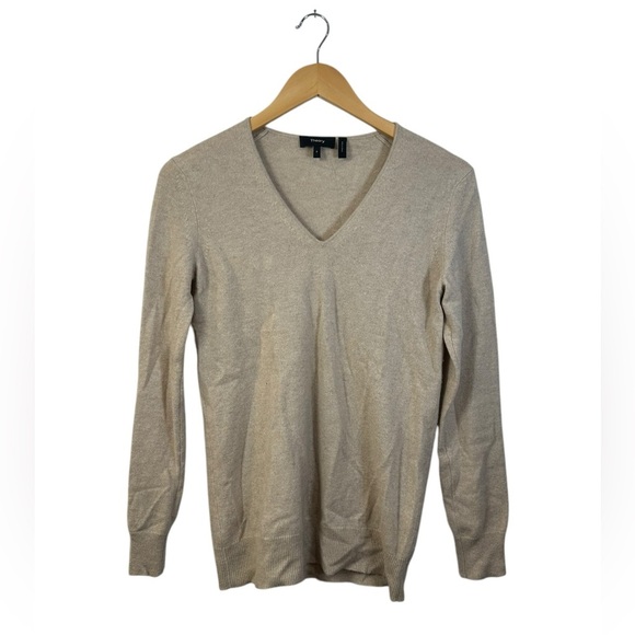 Theory | Womens 100% Cashmere Sweater | Layering | V Neck | Retail $265 | Petite - Picture 1 of 7